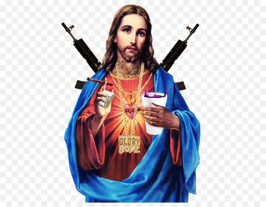 Jesús Con Artículos Modernos，Armas De Fuego PNG