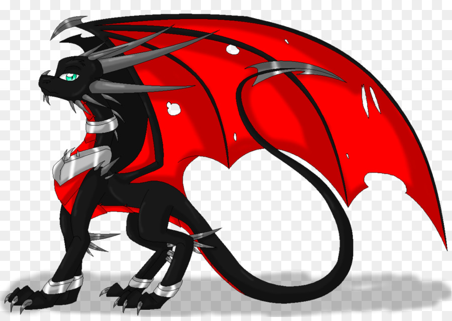 Dragón Negro，Acentos Rojos PNG