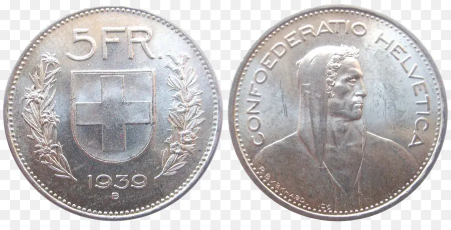 Moneda Suiza，5 Francos PNG