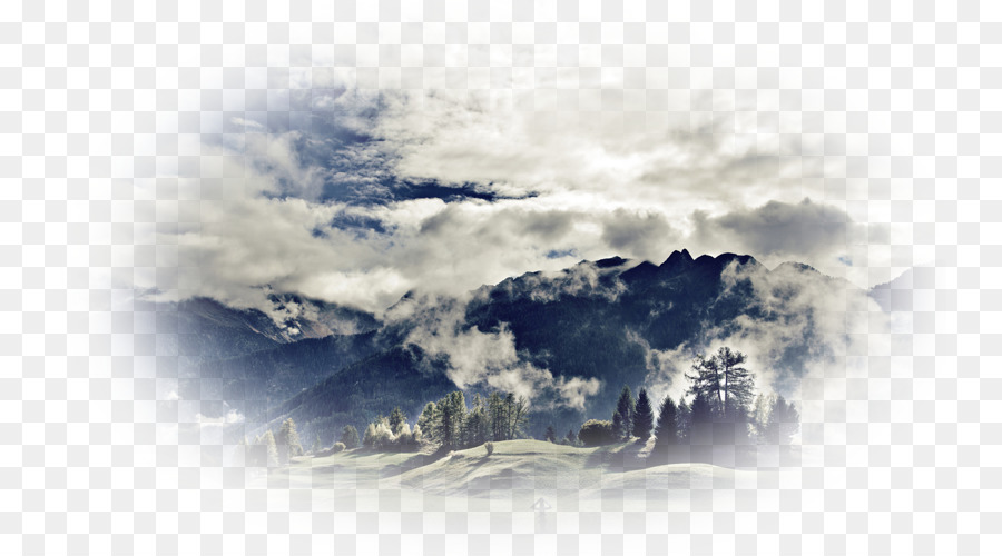 Montaña Con Nubes，Nubes PNG