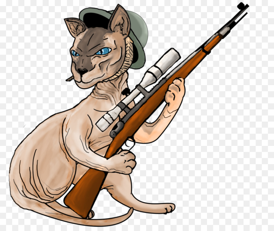 Gato De Dibujos Animados Con Rifle，Gato PNG