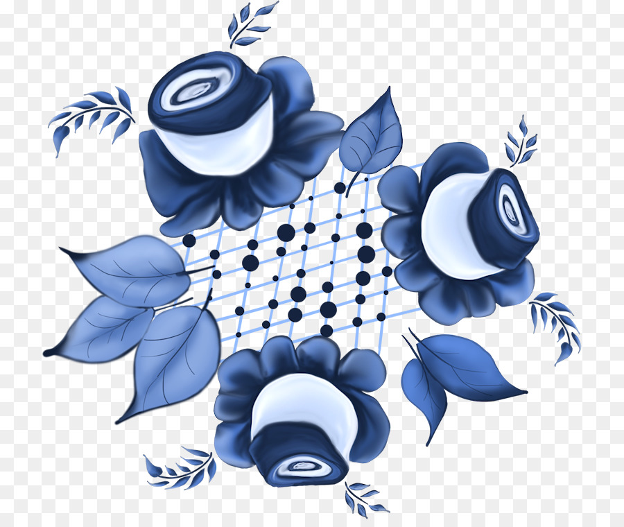 Diseño Floral Azul，Flores PNG