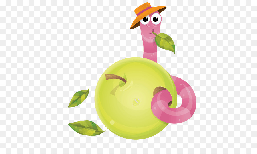 Gusano Con Manzana，Gusano PNG