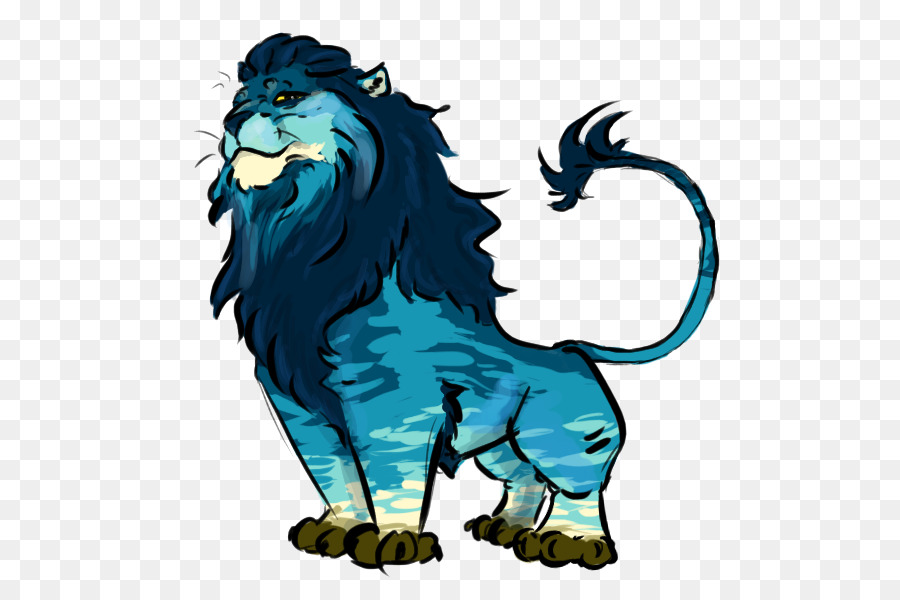 León Azul，Dibujos Animados PNG