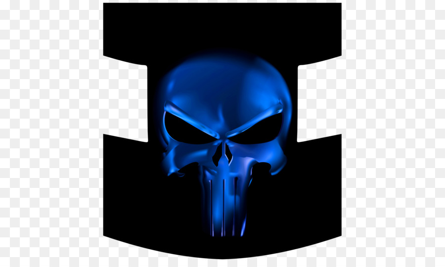 Calavera Azul，Oscuro PNG