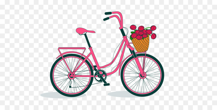 Bicicleta，Flores PNG