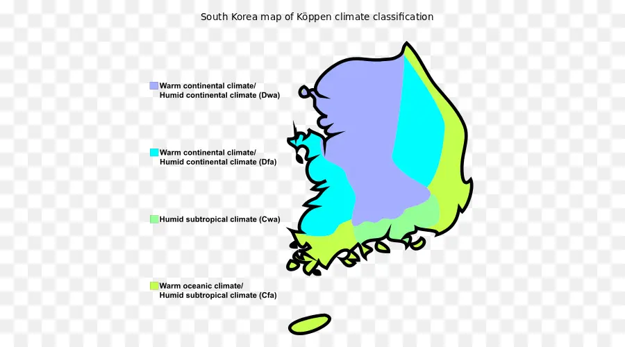 Mapa De Clasificación Climática，Corea Del Sur PNG