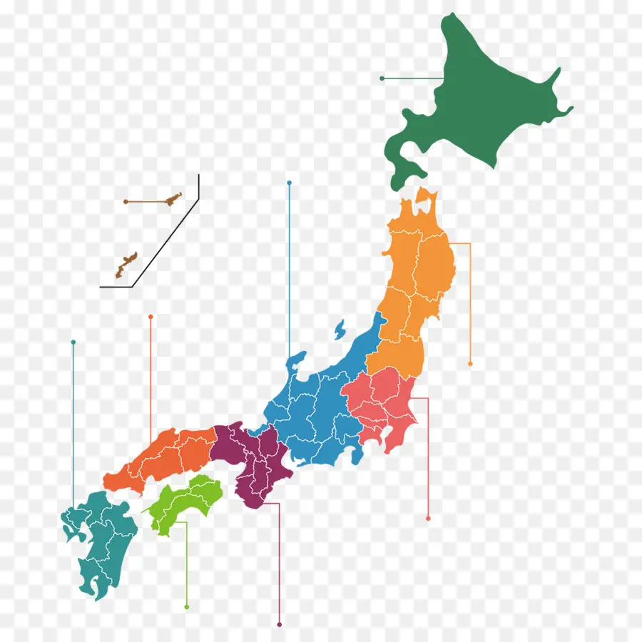 Japón，Mapa PNG