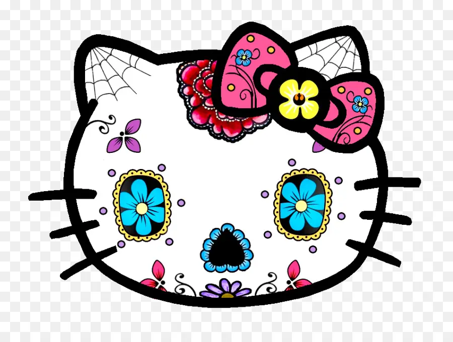 Hello Kitty Calavera De Azúcar，Personaje PNG