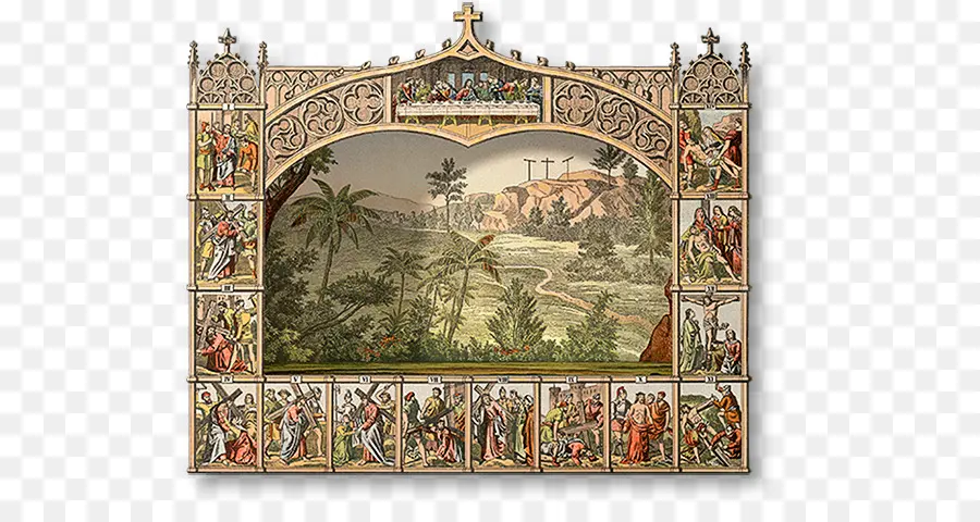 Escena Religiosa，Histórico PNG