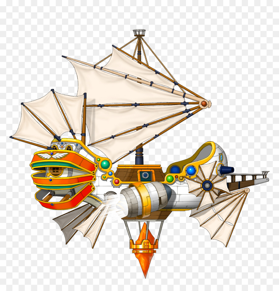 Dirigible Steampunk，Fantasía PNG