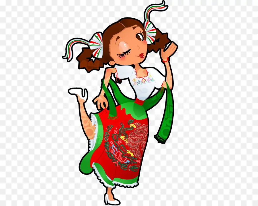 Chica Bailando，Vestido Tradicional PNG