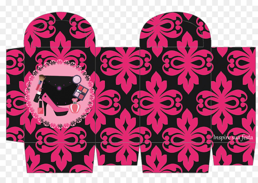 Caja Con Estampado Rosa Y Negro，Patrón PNG