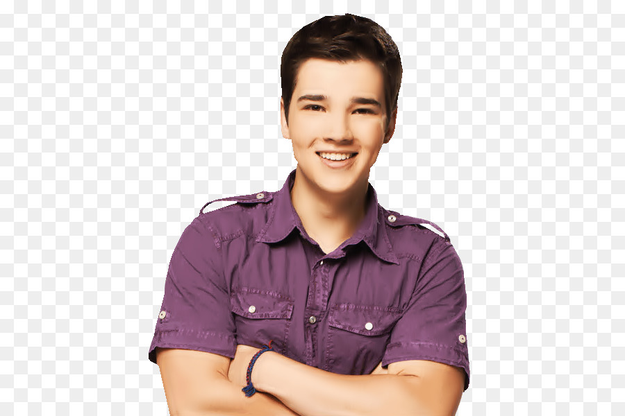 Joven Sonriente，Camisa Morada PNG