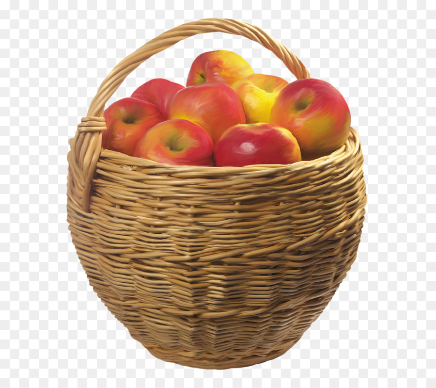 Cesta De Manzanas，Fruta PNG