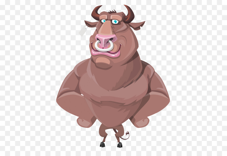 Toro Musculoso，Dibujos Animados PNG