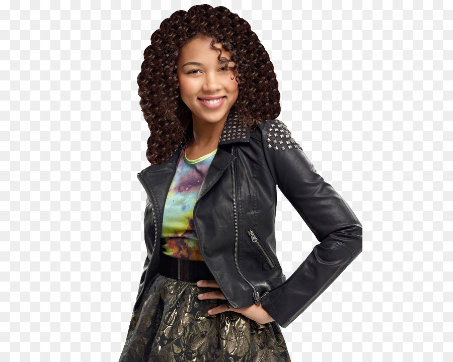 Chica Con Chaqueta De Cuero，Pelo Rizado PNG