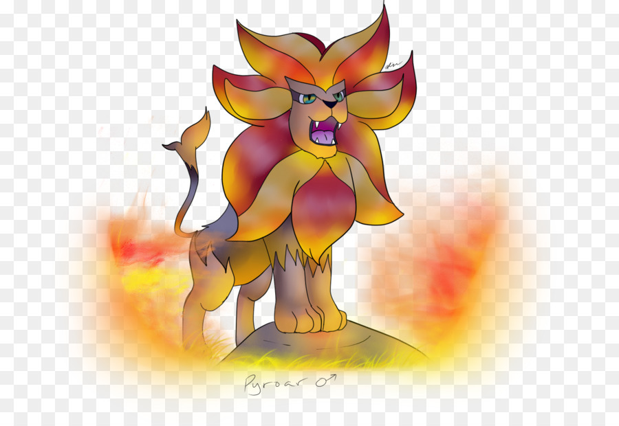 Pyroar，Arte PNG