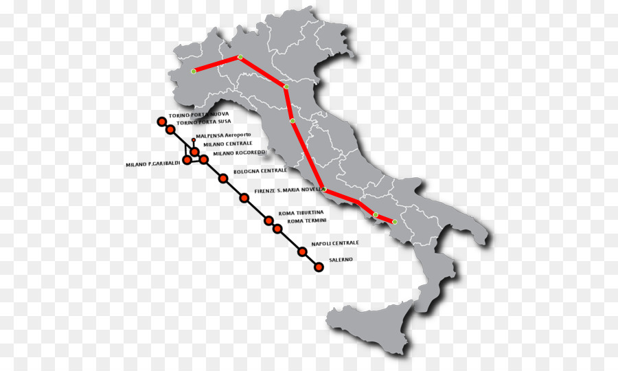 Mapa De Italia，Rutas De Tren PNG