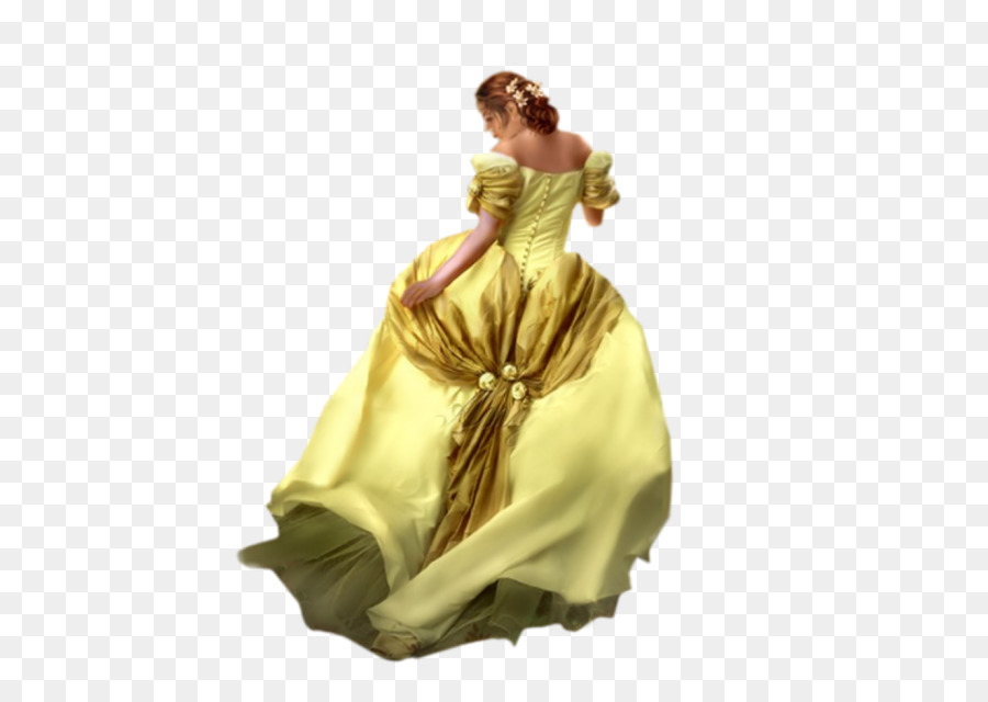 Vestido Amarillo，Mujer PNG