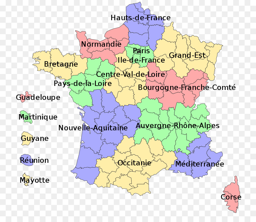 Mapa De Francia，Regiones PNG