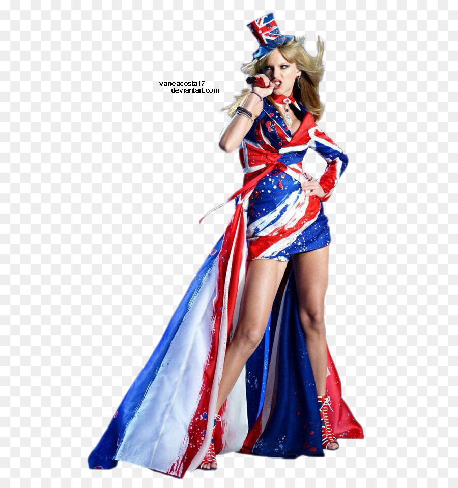 Mujer En Vestido Union Jack，Micrófono PNG