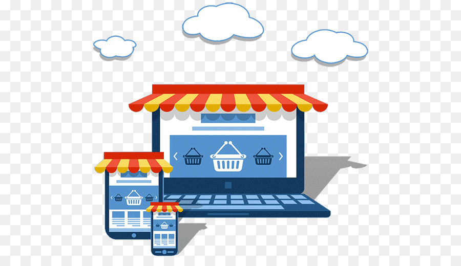 Laptop Con Carrito De Compras，Comercio Electrónico PNG