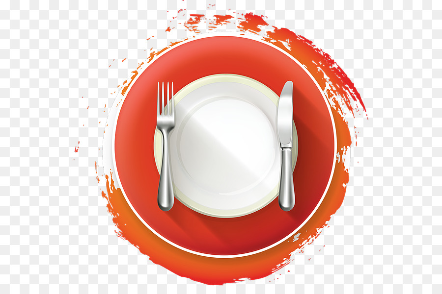 Plato Rojo，Tenedor PNG