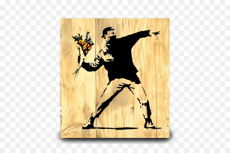 Hombre Arrojando Flores，Pintada PNG