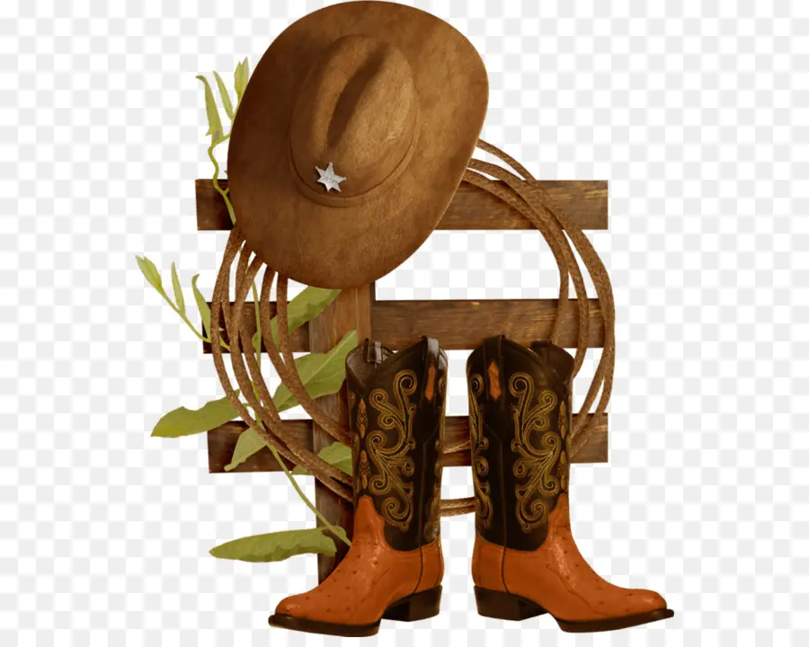 Sombrero N Botas，Bota De Vaquero PNG