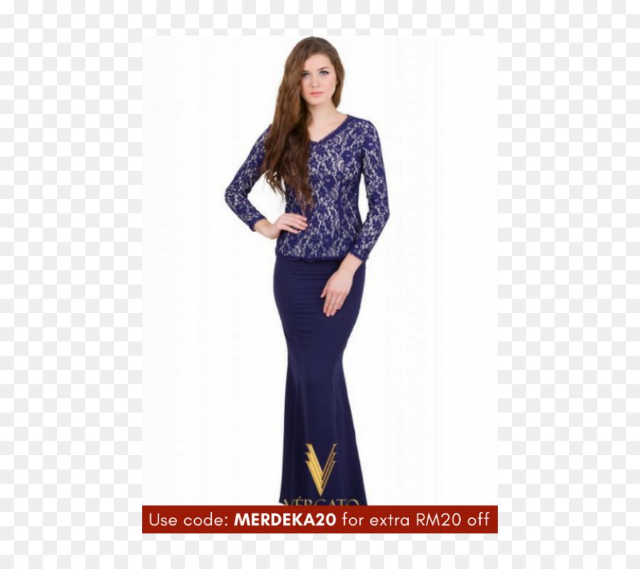 Baju Kurung，Azul Marino PNG