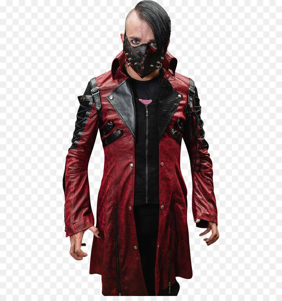 Hombre Enmascarado Con Abrigo Rojo，Moda PNG