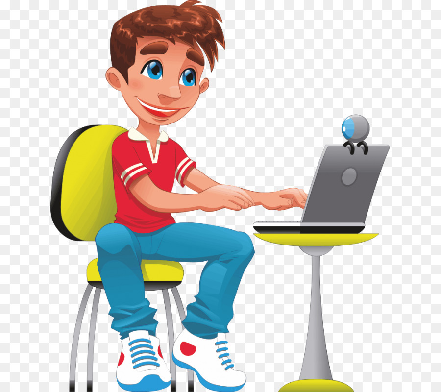 Niño Con Computador Portatil，Computadora PNG