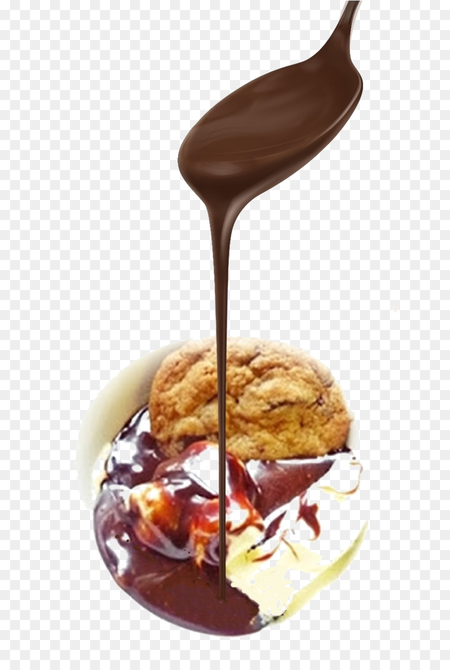 Salsa De Chocolate Y Galleta，Postre PNG