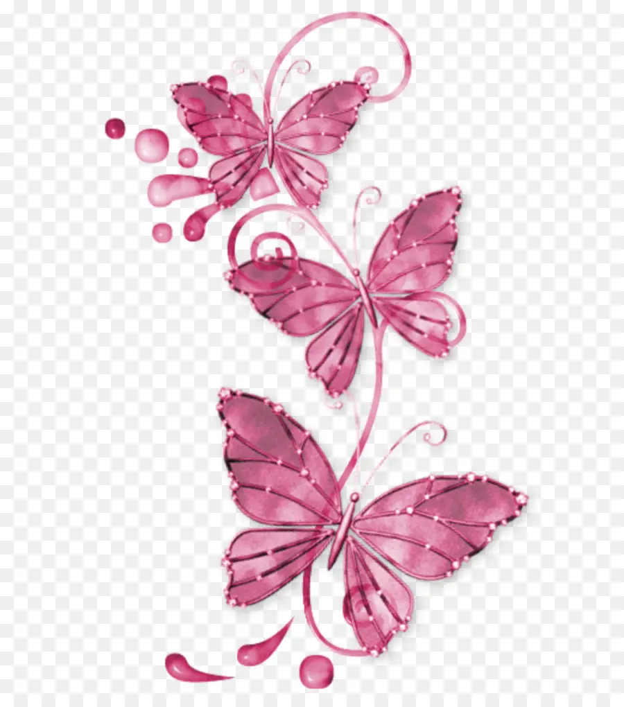 Mariposas Rosadas，Decorativo PNG