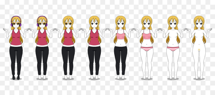 Chica Anime，Diferentes Posturas PNG