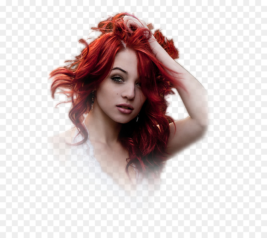 Mujer，Pelo Rojo PNG