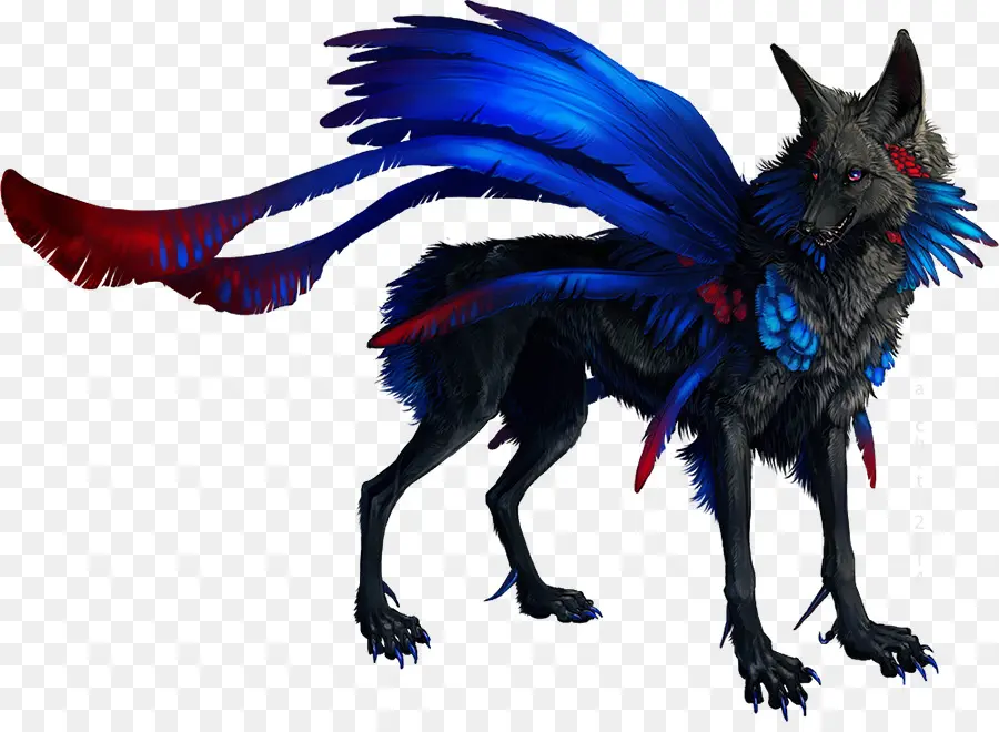 Lobo De Fantasía，Azul PNG