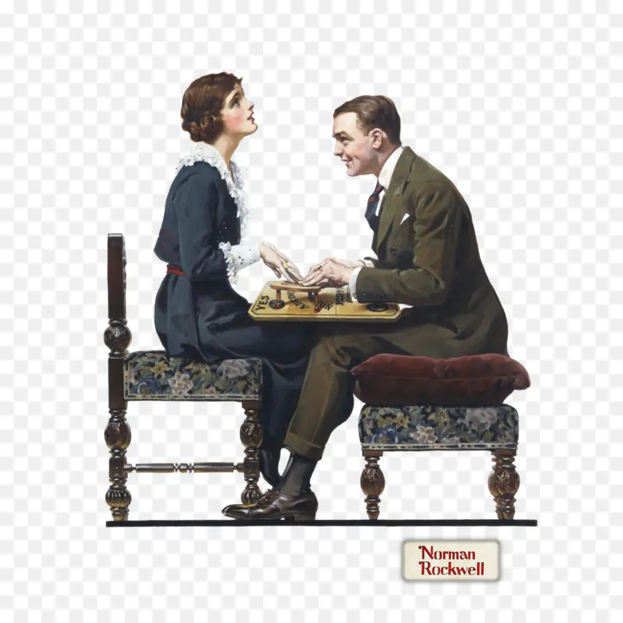 Pareja Con Tabla Ouija，Antiguo PNG