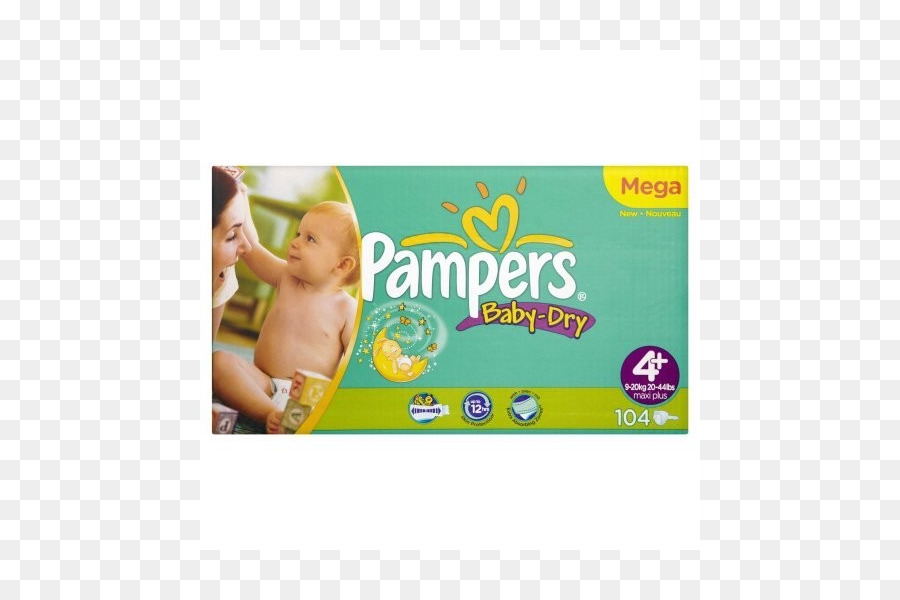 Pañal，Pampers Baby Dry Tamaño De Mega Plus Pack PNG