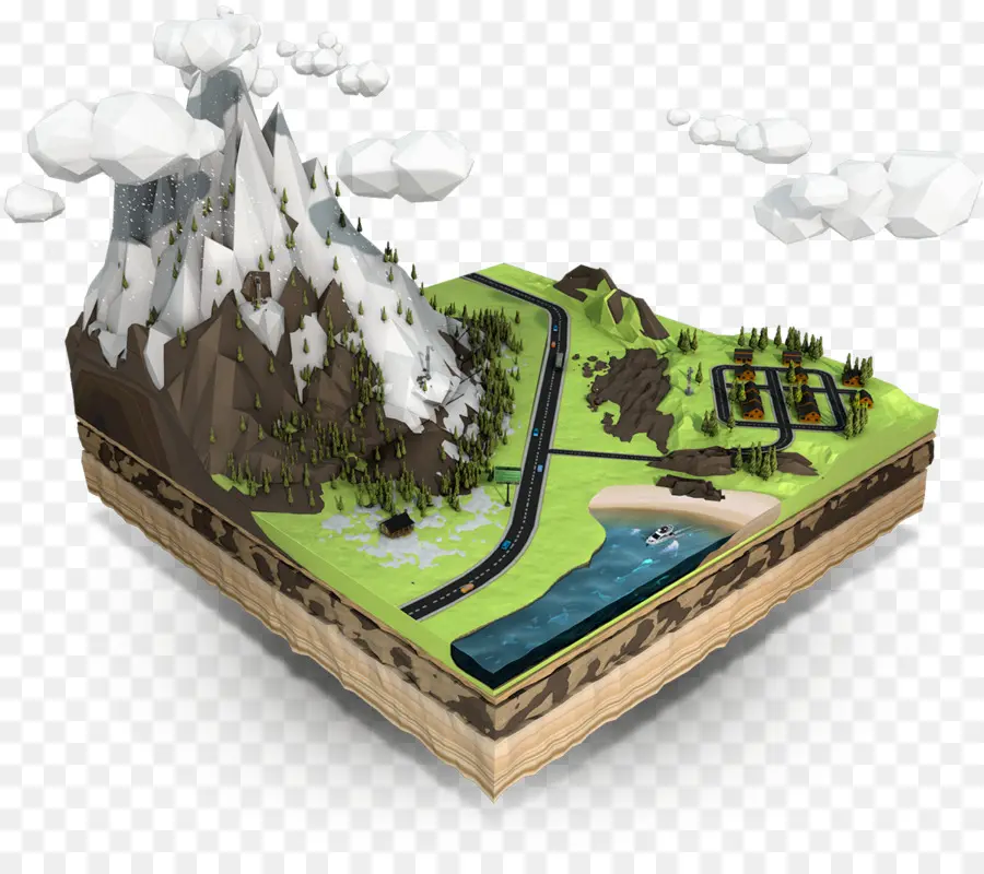 Paisaje 3d，Montaña PNG