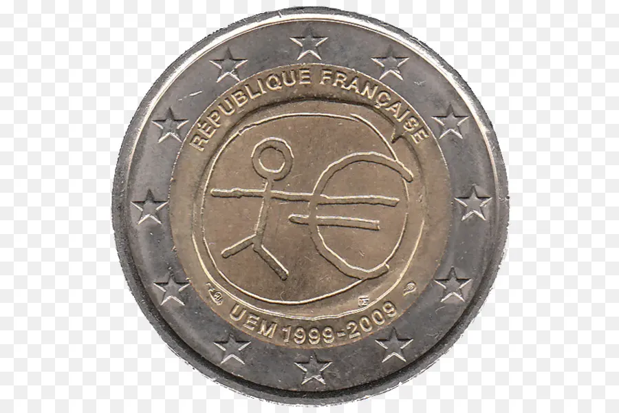 Moneda，2 Monedas Euro PNG