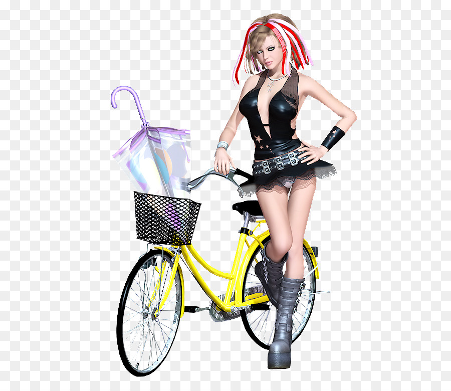 Mujer Con Bicicleta，Bicicleta PNG