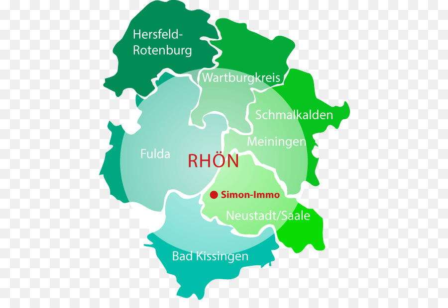 Rhön Montañas，Mapa PNG