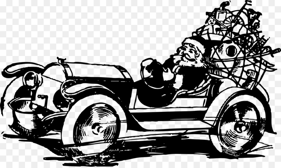 Santa Claus，Coche PNG