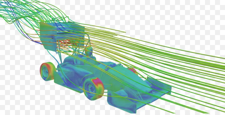 Modelo De Coche Aerodinámico，Simulación PNG