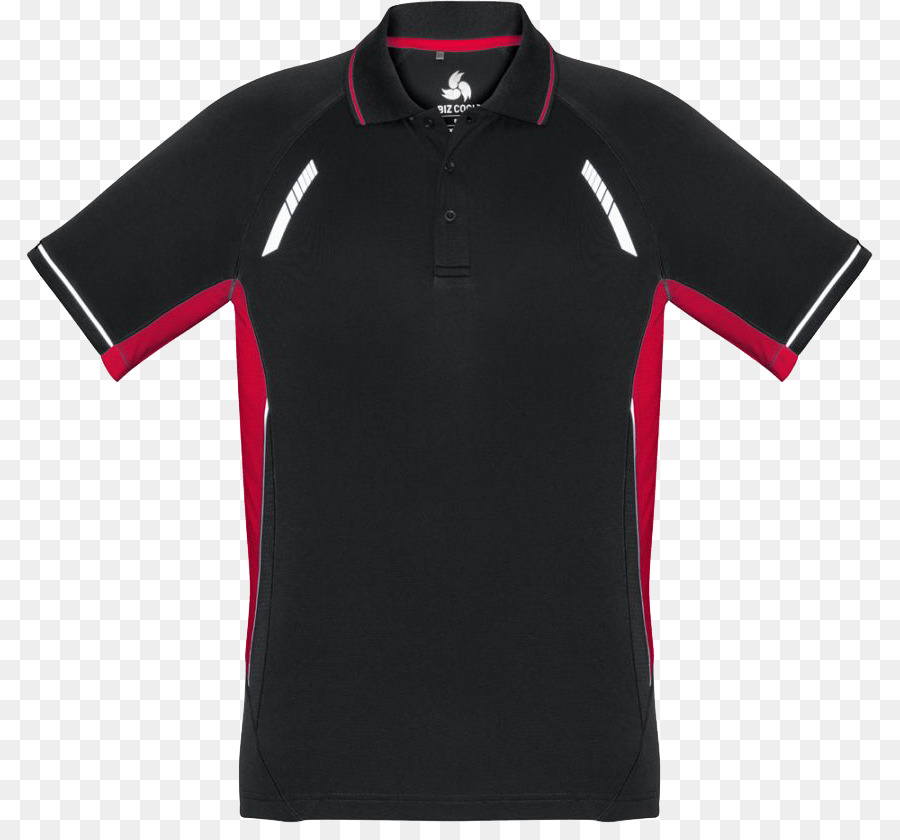 Polo Negro，Acentos Rojos PNG