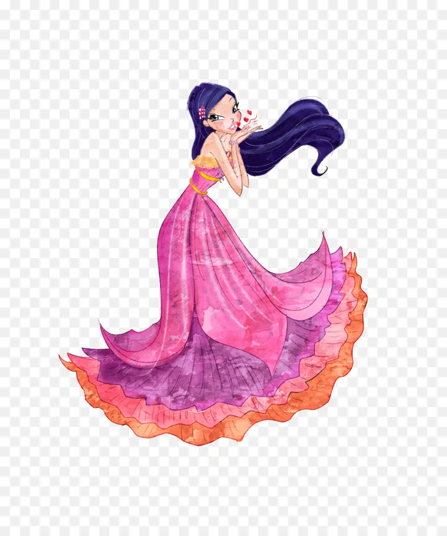 Mujer En Vestido Rosa，Vestido PNG