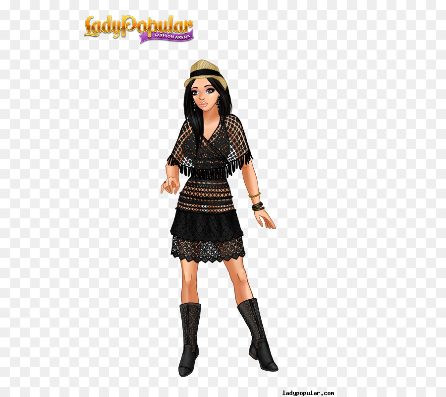 Chica De Moda，Vestido Negro PNG