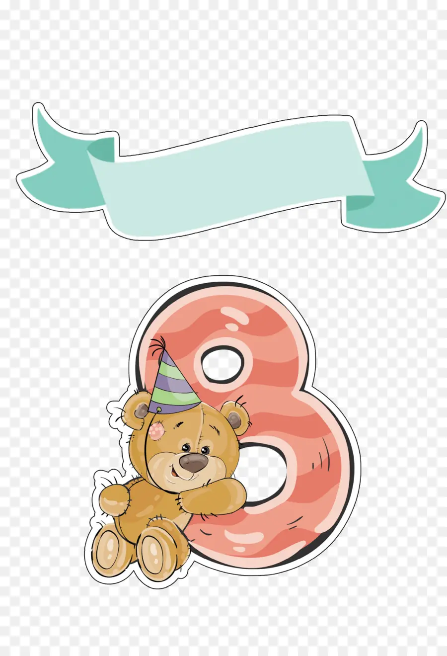 Cumpleaños Numero 8，Oso De Peluche PNG